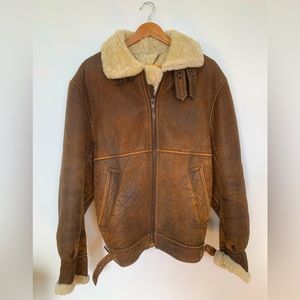 Crocker Leather Lambsfur Aviator Jacket